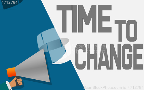 Image of Megaphone with time to change speech bubble