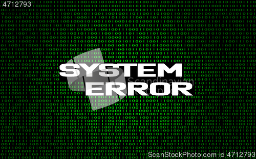 Image of System error on binary code background