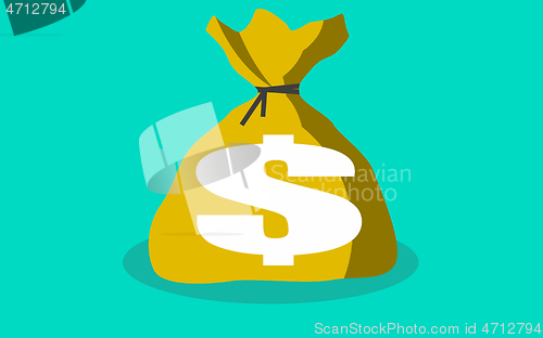 Image of Moneybag flat simple cartoon illustration