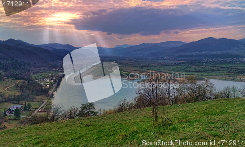 Image of Country side landscape at sunset