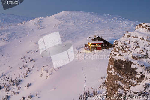 Image of Morning landscape at mountain shelter