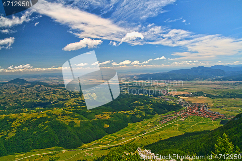 Image of Mountain top summer landscape aerial view