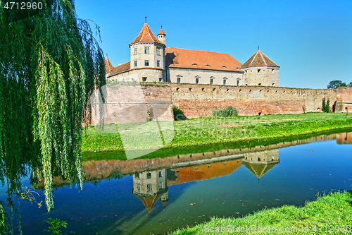 Image of Summer scene with mirroring fortress