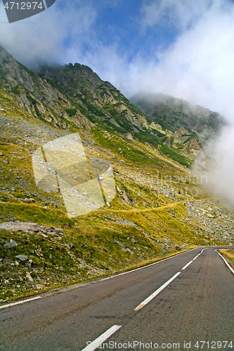 Image of Alpine road in summer mountain