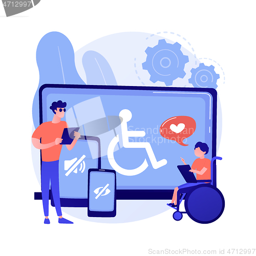 Image of Electronic accessibility abstract concept vector illustration.