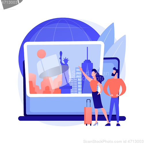 Image of Smart tourism system abstract concept vector illustration.