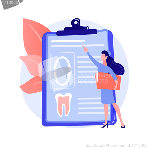 Image of Dental patient card abstract concept vector illustration.