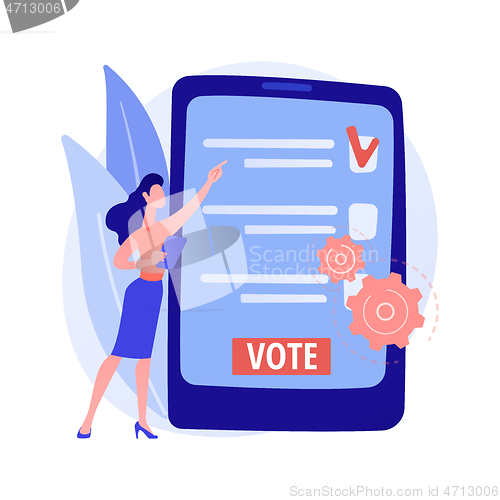 Image of Electronic voting abstract concept vector illustration.