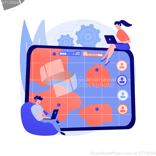 Image of Multiplayer online battle arena abstract concept vector illustration.