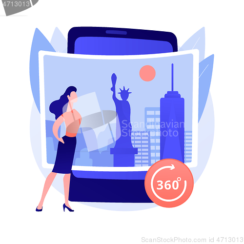 Image of Virtual tour abstract concept vector illustration.