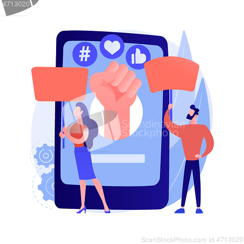 Image of Online activism abstract concept vector illustration.