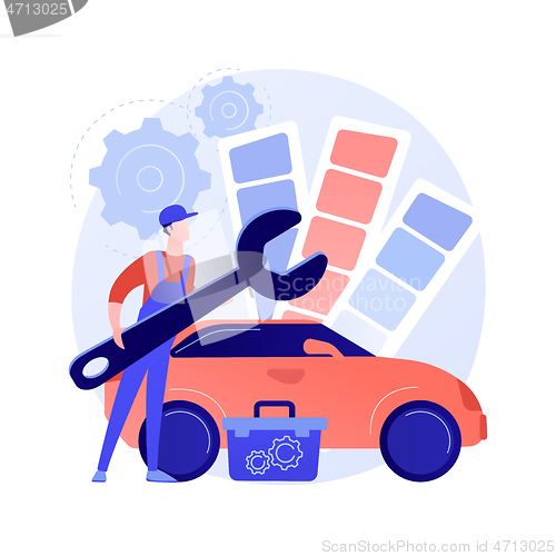 Image of Car tuning abstract concept vector illustration.