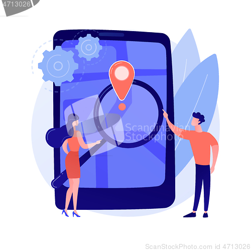 Image of Mobile tracking soft abstract concept vector illustration.