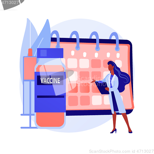 Image of Immunization schedule abstract concept vector illustration.