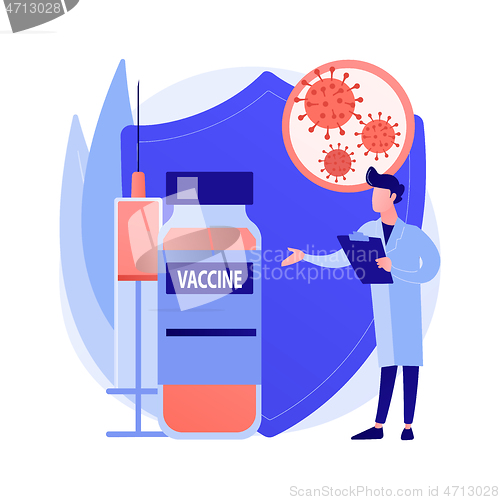 Image of Coronavirus vaccine abstract concept vector illustration.