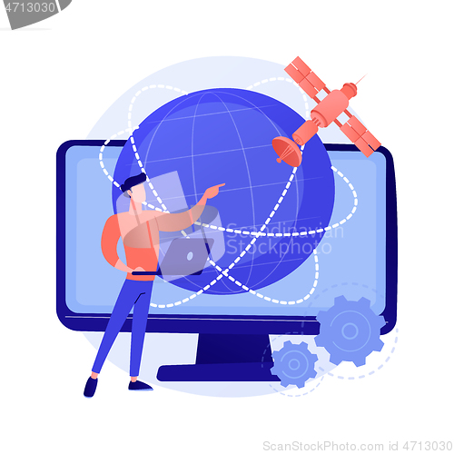 Image of Global web connection abstract concept vector illustration.