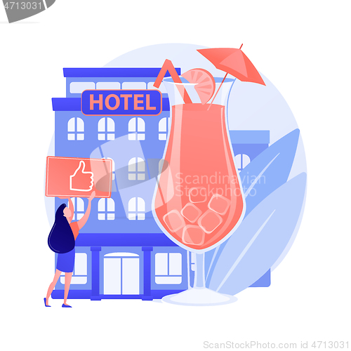 Image of All-inclusive hotel abstract concept vector illustration.