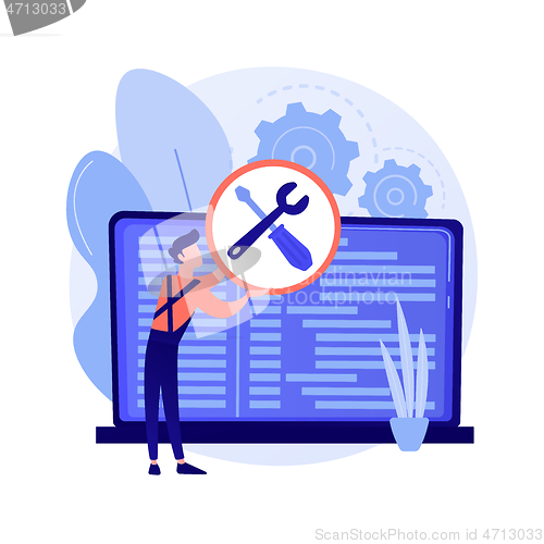 Image of Computer service abstract concept vector illustration.