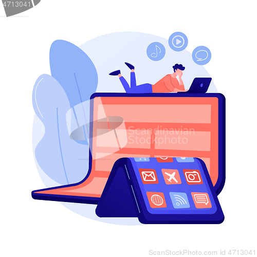 Image of Bendable device technology abstract concept vector illustration.