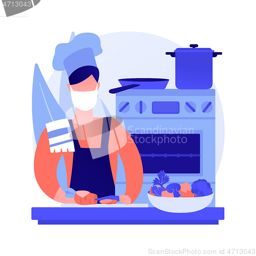Image of Quarantine cooking abstract concept vector illustration.