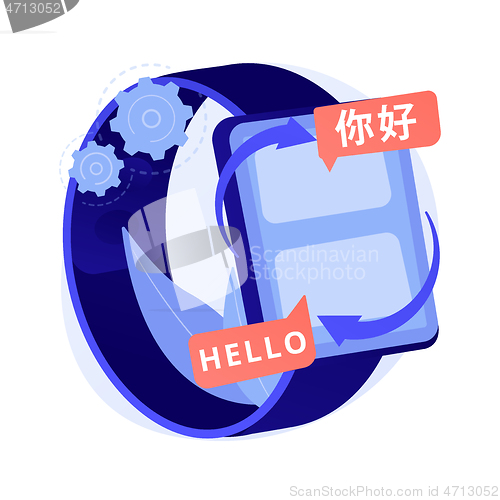 Image of Digital translator abstract concept vector illustration.