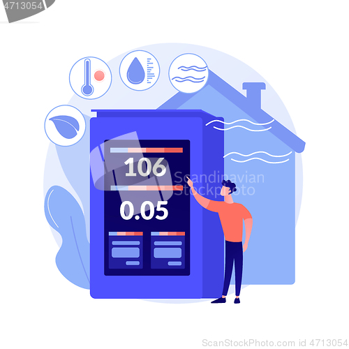 Image of Air quality monitor abstract concept vector illustration.