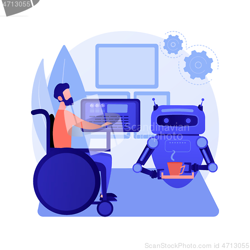 Image of Smart technology for persons with disabilities abstract concept vector illustration.