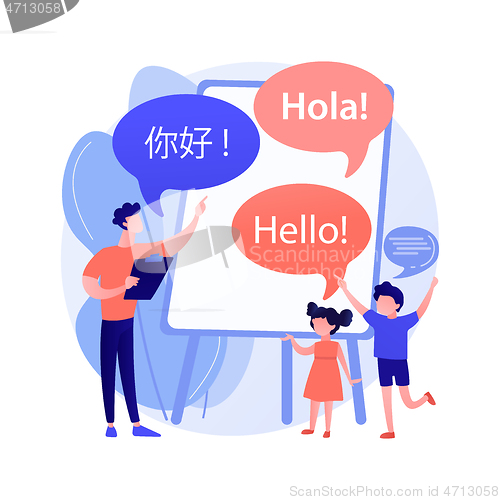 Image of Language learning camp abstract concept vector illustration.