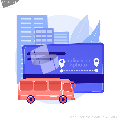 Image of Public transport travel pass card abstract concept vector illustration.