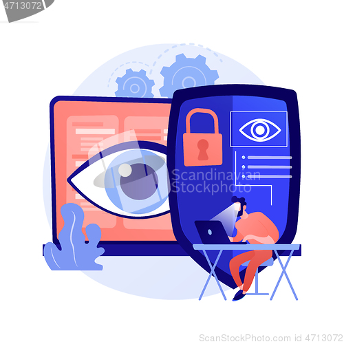 Image of Eye tracking technology abstract concept vector illustration.