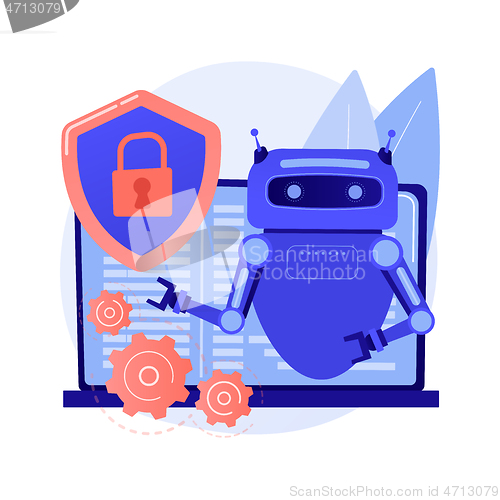 Image of Industrial cybersecurity abstract concept vector illustration.