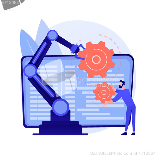 Image of Collaborative robotics abstract concept vector illustration.