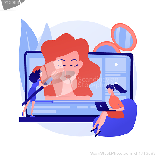 Image of Beauty blogger abstract concept vector illustration.