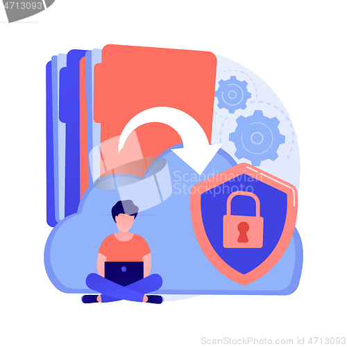 Image of Secure file sharing abstract concept vector illustration.