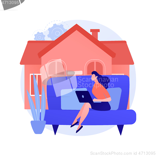 Image of Stay at home abstract concept vector illustration.