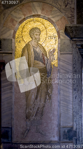 Image of St. Peter mosaic in Chora church, Istanbul