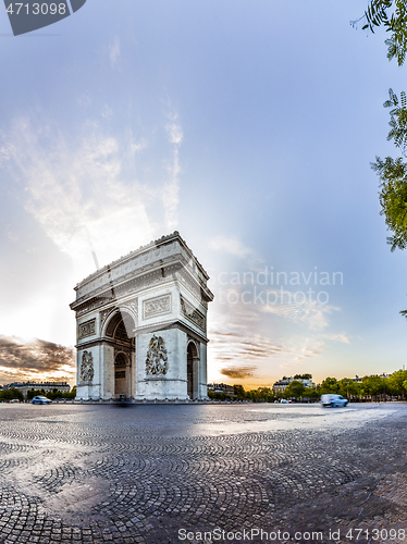 Image of Paris Triumphal Arch the Arc de Triomphe de l\'Etoile, France