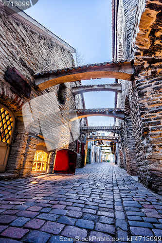 Image of Medieval street  St. Catherine\'s Passage in Tallinn, Estonia 
