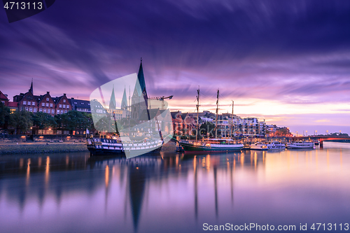 Image of Morning Skyline of Bremen Old Town