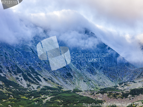 Image of Polish Tatra mountains landscape early morning 