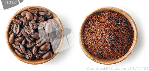 Image of wooden bowls of coffee