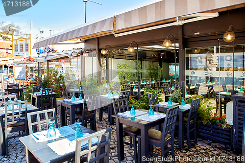 Image of served fish restaurant tables