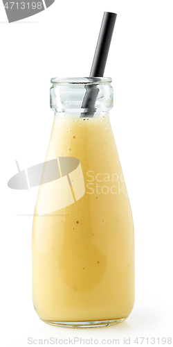 Image of bottle of yellow smoothie