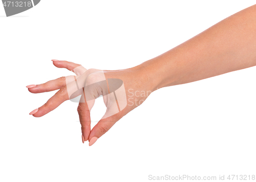 Image of Female hand on white