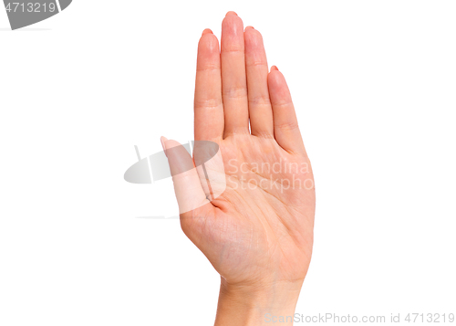 Image of Female hand on white