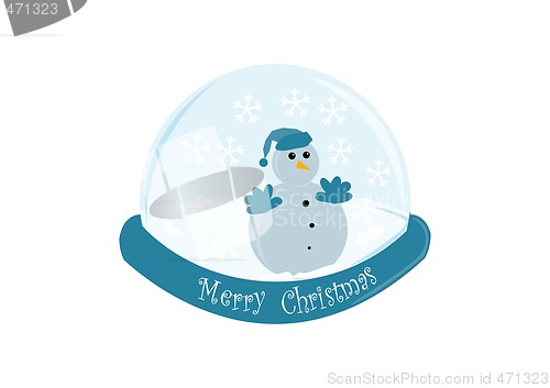 Image of lonely snowman in a bubble