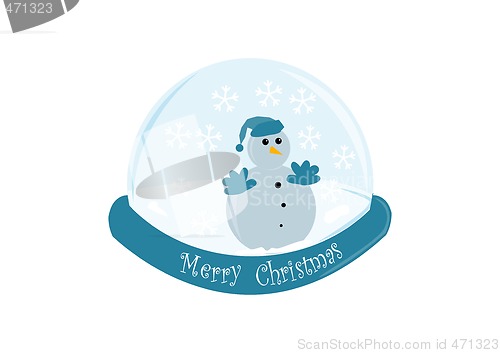 Image of lonely snowman in a bubble