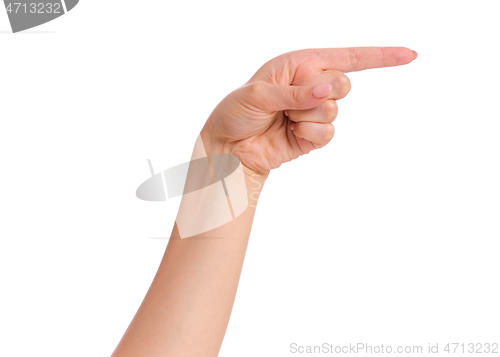 Image of Female hand on white