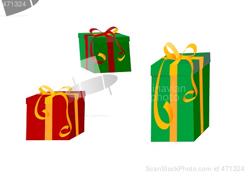 Image of colorful gift wrapped presents 