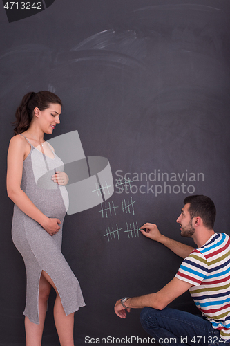 Image of pregnant couple accounts week of pregnancy